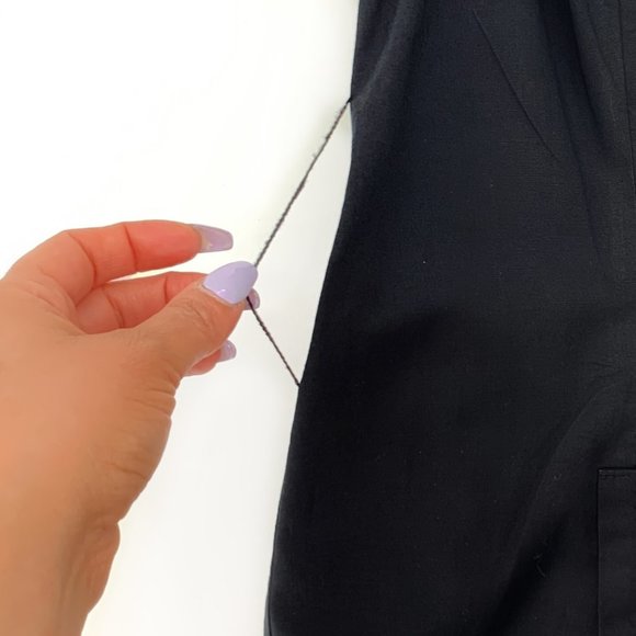 XOXO Long Button Down Black Shirt Sz Small Collared Sleeveless Belt Loops Cotton - Picture 5 of 8